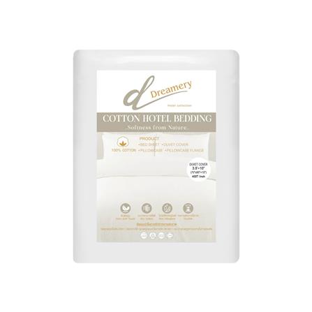 ปลอกผ้านวม DREAMERY CT SATEEN400TN 70X90 นิ้ว สีขาว_1