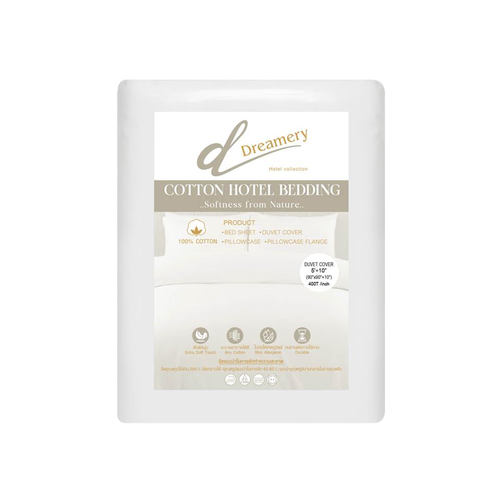 ปลอกผ้านวม DREAMERY CT SATEEN400TN 90X90 นิ้ว สีขาว