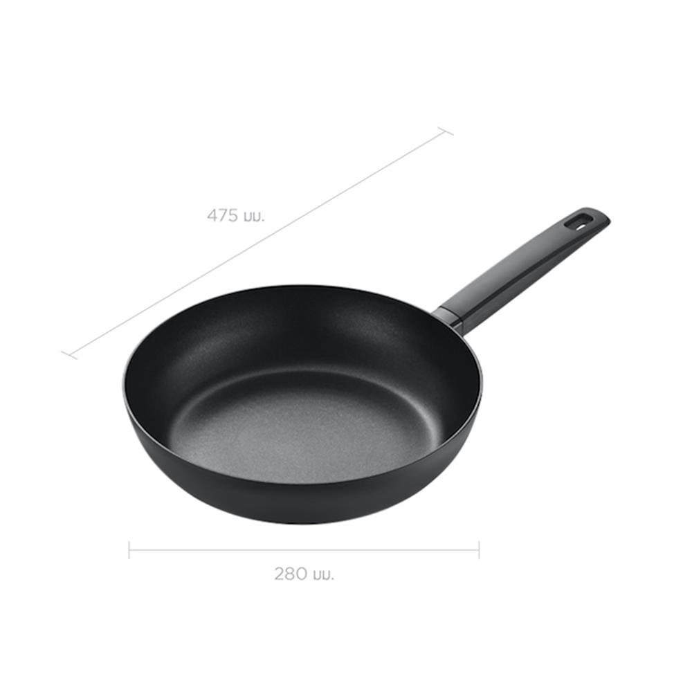 กระทะตื้น 28 ซม. LOCKNLOCK THE BLACK IH สีดำ