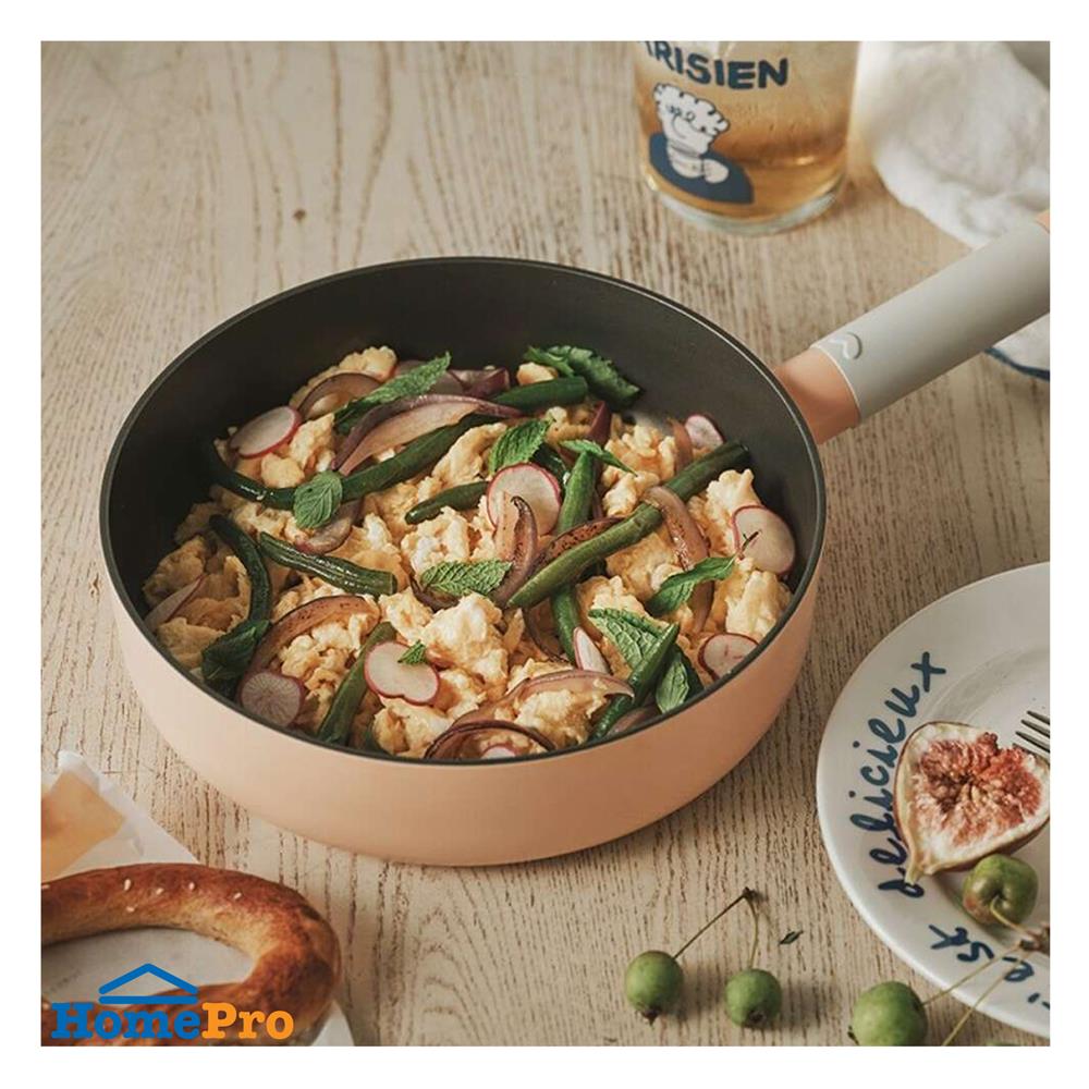 กระทะตื้น 22 ซม. LOCKNLOCK ROLLING POP IH สีส้ม