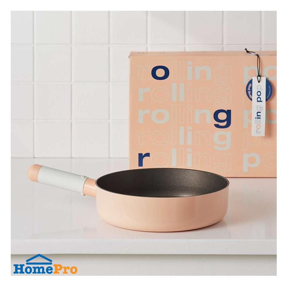 กระทะตื้น 22 ซม. LOCKNLOCK ROLLING POP IH สีส้ม