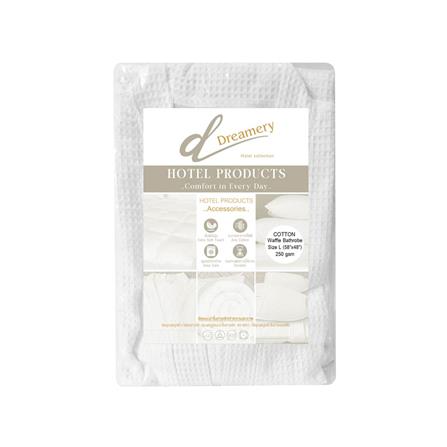 ชุดคลุมอาบน้ำ DREAMERY COTTON WAFFLE 250 GSM SIZE L สีขาว_2