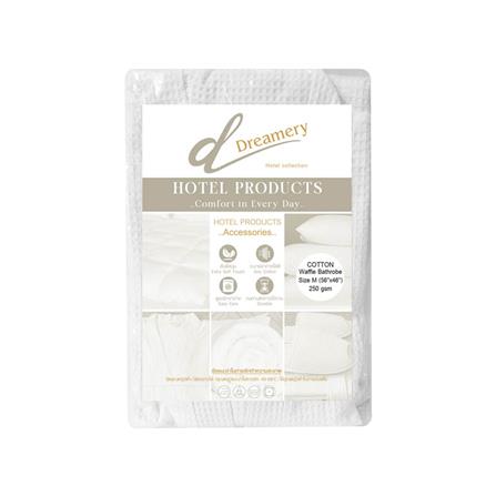 ชุดคลุมอาบน้ำ DREAMERY COTTON WAFFLE 250 GSM SIZE M สีขาว_2