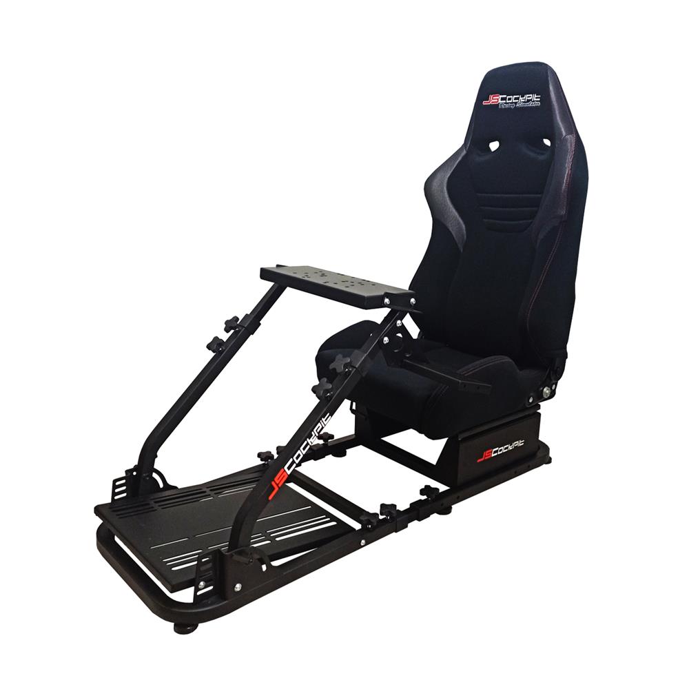 ที่นั่งเล่นเกมขับรถพร้อมเบาะนั่ง JSCOCKPIT GT3 FULL COCKPIT สีดำ