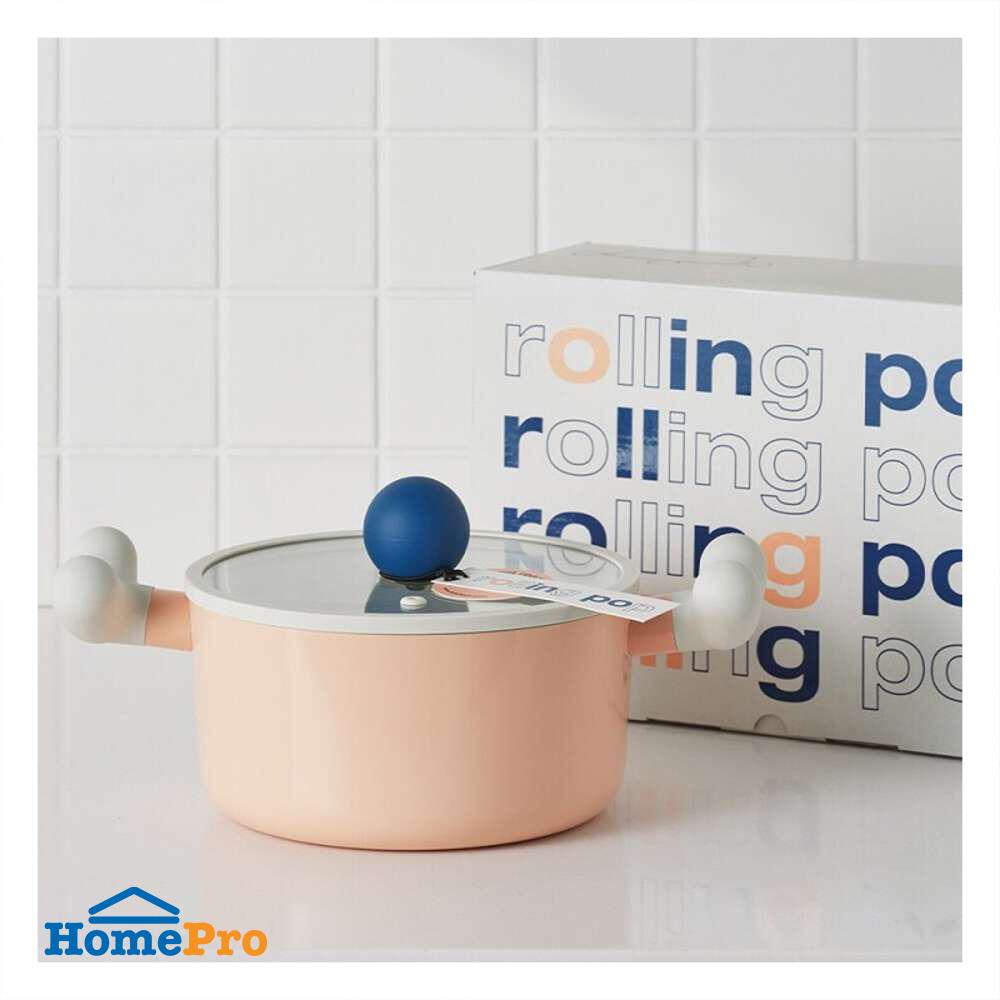 หม้อ 18 ซม. LOCKNLOCK ROLLING POP IH สีส้ม