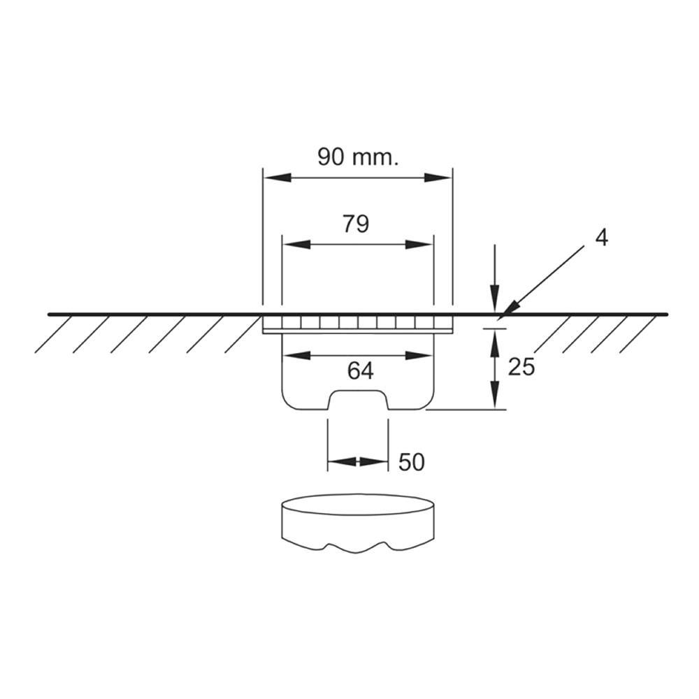 ตะแกรงกันกลิ่น AMERICAN STANDARD A-8201-N หน้าแปลน 3.5 นิ้ว