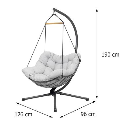 เก้าอี้โยก 1 ที่นั่ง BENETTA ROYAL สีเทาอ่อน_5