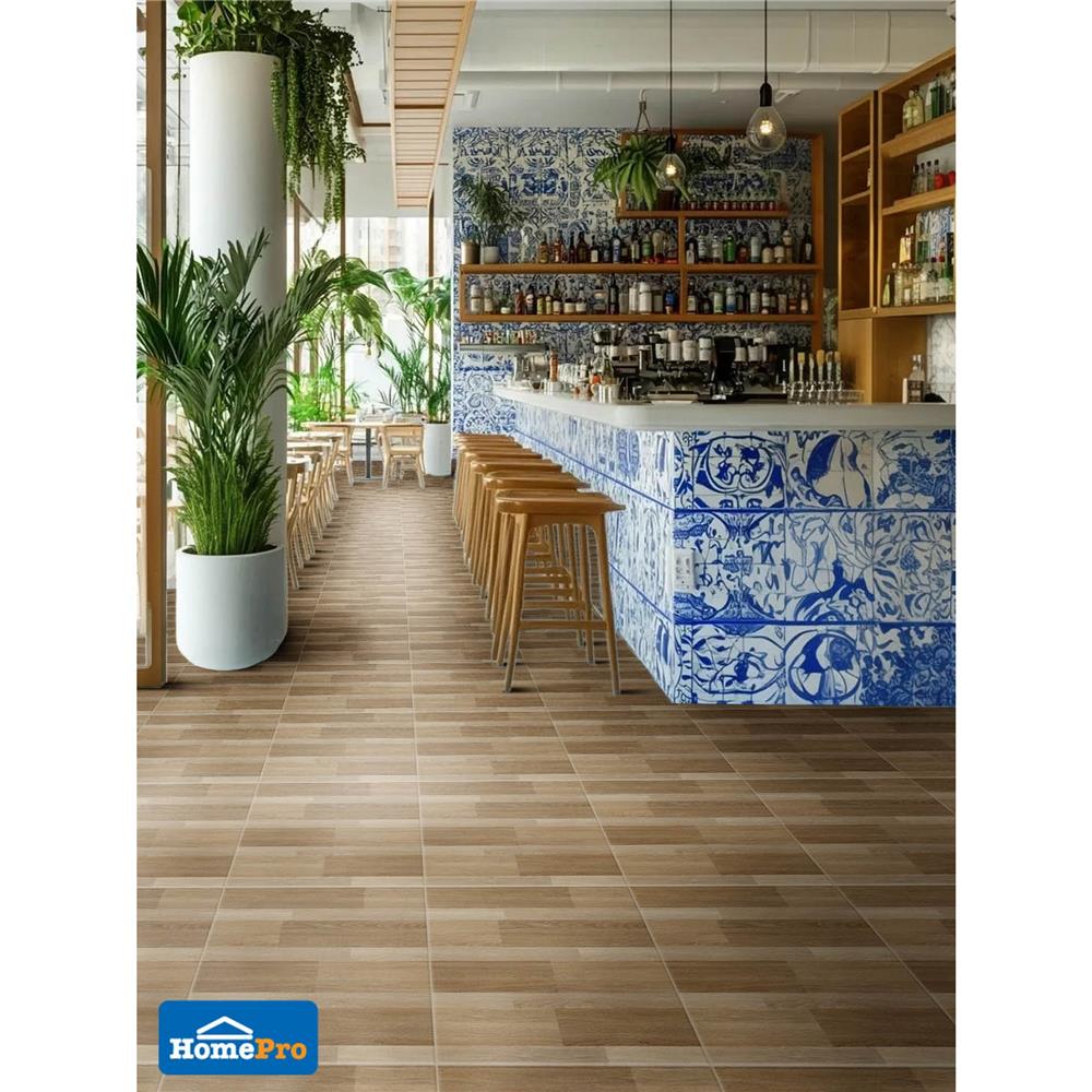 กระเบื้องพื้น 40x40 ซม. TARA ไซรัสวู้ด น้ำตาล 0.96 ตร.ม.