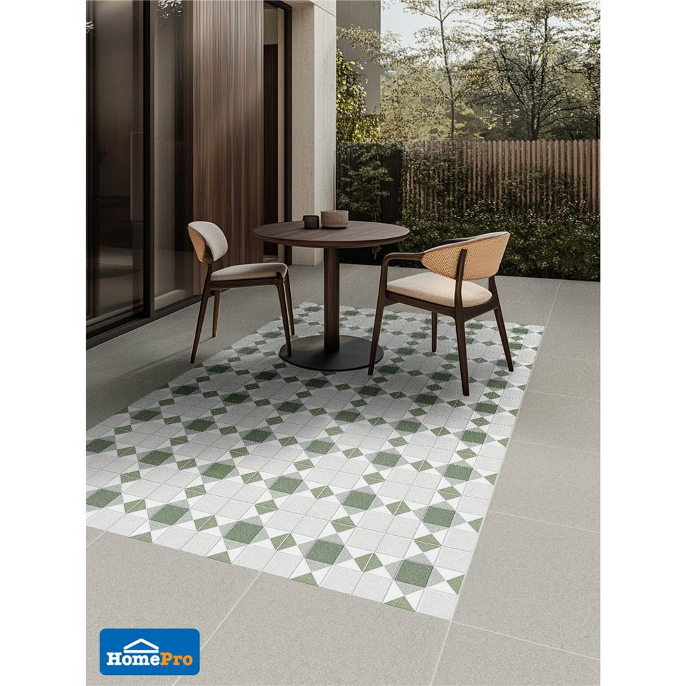 กระเบื้องพื้น 12x12 นิ้ว TARA ร็อคสแควร์ เขียว PM 1 ตร.ม.