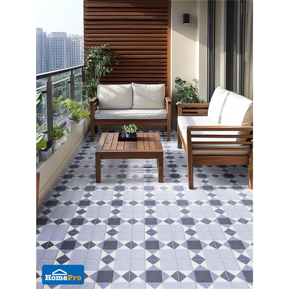 กระเบื้องพื้น 12x12 นิ้ว TARA ร็อคสแควร์ ฟ้า PM 1 ตร.ม.