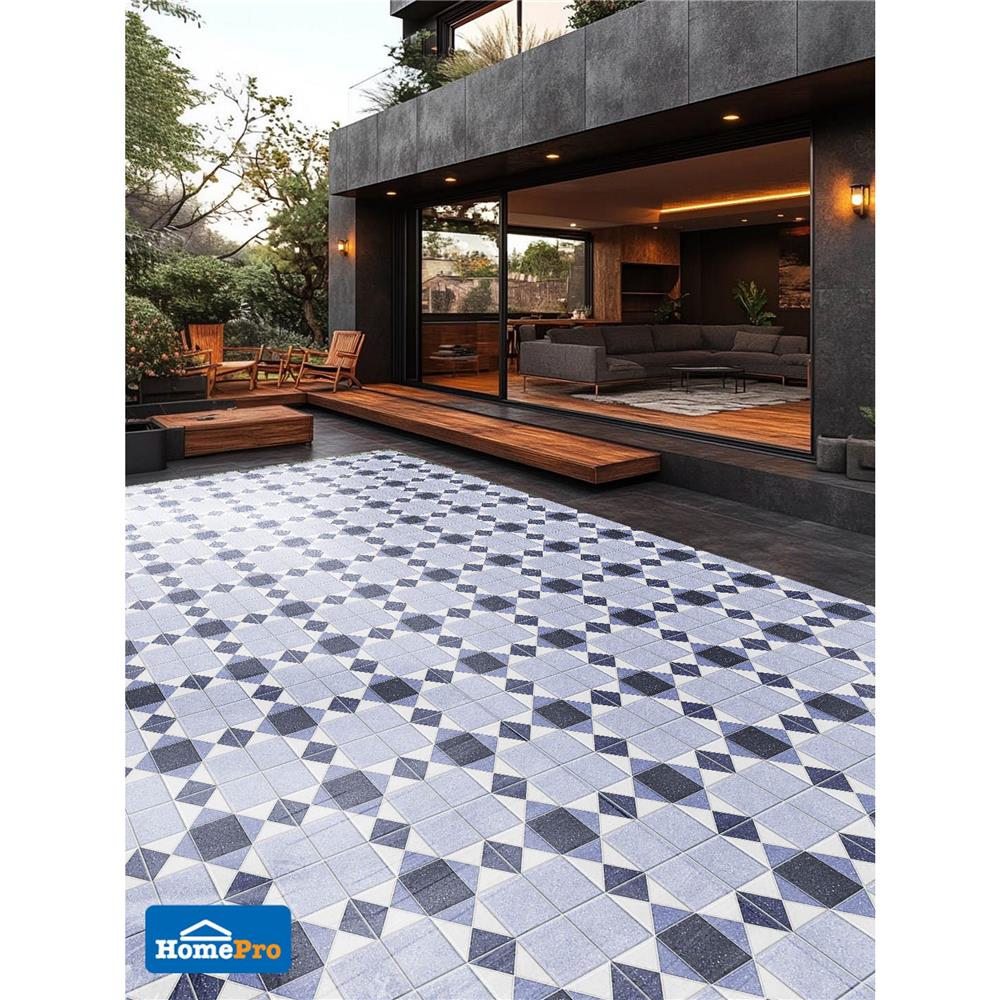 กระเบื้องพื้น 12x12 นิ้ว TARA ร็อคสแควร์ ฟ้า PM 1 ตร.ม.