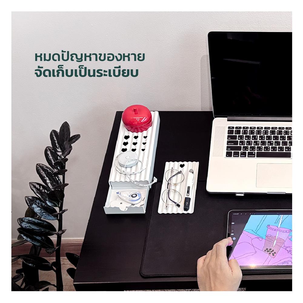 ชุดถาดใส่ของ SPACEMAKER METAL SHEET 5 ชิ้น สีขาว