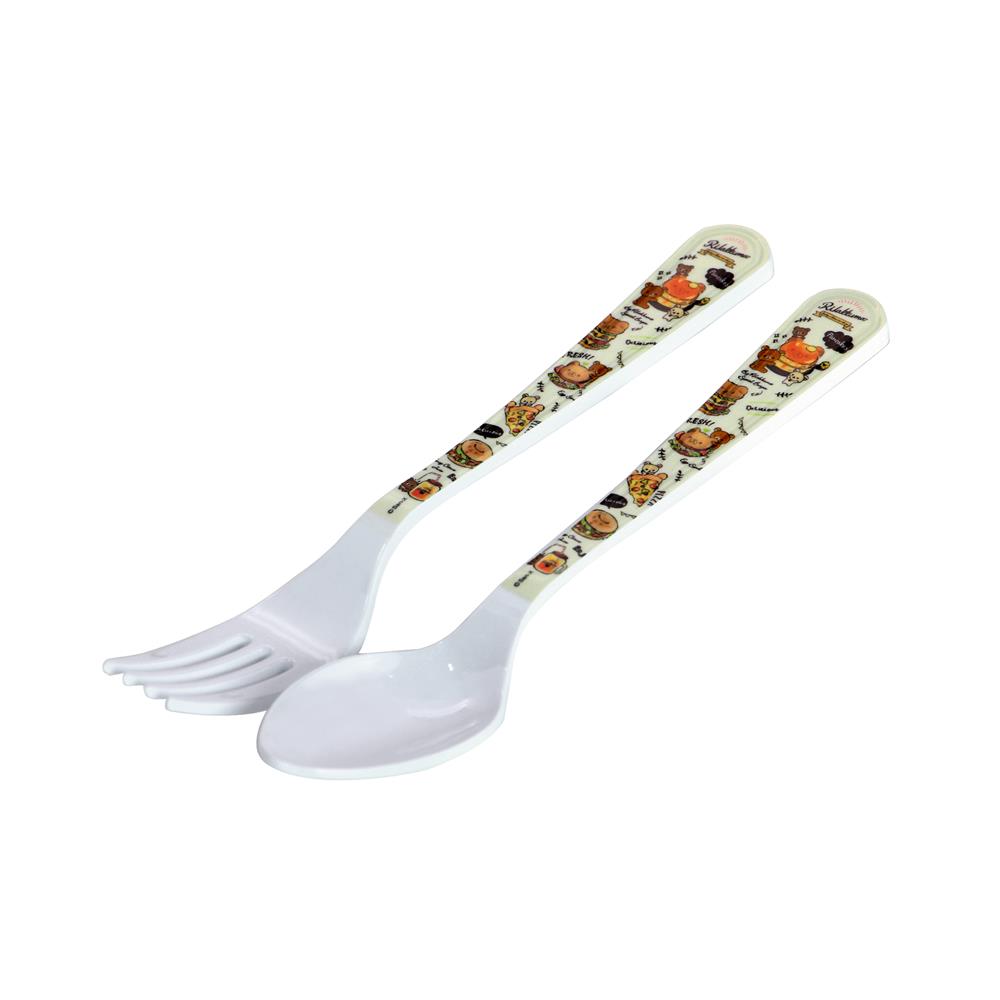 ชุดช้อนส้อมเมลามีน SUPERWARE RILAKKUMA HAPPY FOOD