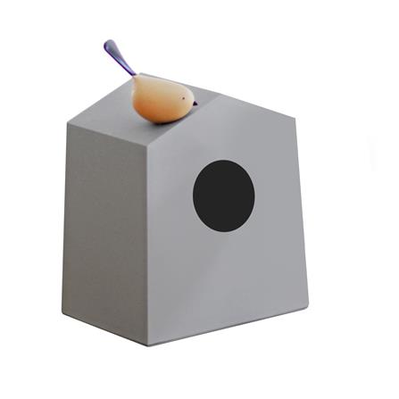 กล่องทิชชู่ป๊อปอัพ MINIMAL SCULPT BIRD สีเทา_0