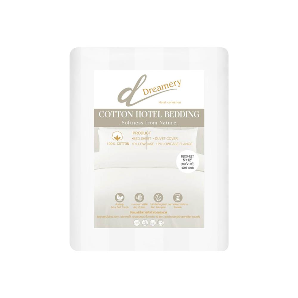 ผ้าปูที่นอน DREAMERY CT 400T SATEEN 100X118 นิ้ว สี WHITE (แพ็ก 2 ชิ้น)
