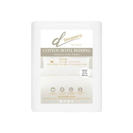 ผ้าปูที่นอน DREAMERY CT 300T SATEEN 92X110 นิ้ว สี WHITE (แพ็ก 2 ชิ้น)_2
