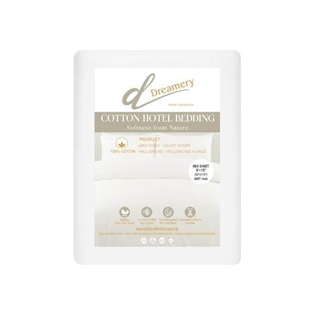 ผ้าปูที่นอน DREAMERY CT 250T SATEEN 92X110 นิ้ว สี WHITE (แพ็ก 2 ชิ้น)_2