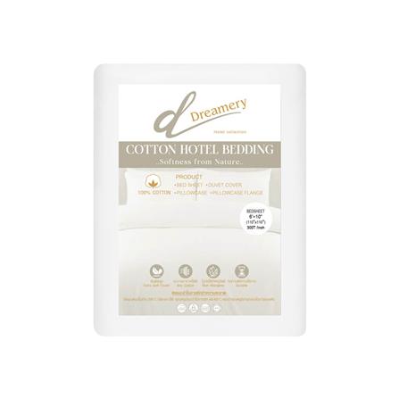 ผ้าปูที่นอน DREAMERY CT 300T SATEEN 110X110 นิ้ว สี WHITE (แพ็ก 2 ชิ้น)_2