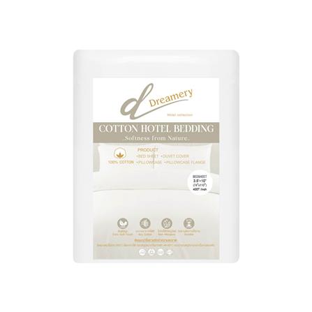 ผ้าปูที่นอน DREAMERY CT 400T SATEEN 74X110 นิ้ว สี WHITE (แพ็ก 2 ชิ้น)_2