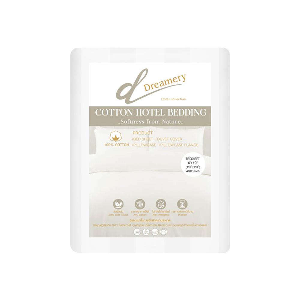 ผ้าปูที่นอน DREAMERY CT 400T SATEEN 110X110 นิ้ว สี WHITE (แพ็ก 2 ชิ้น)