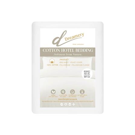 ผ้าปูที่นอน DREAMERY CT 300T SATEEN 74X110 นิ้ว สี WHITE (แพ็ก 2 ชิ้น)_2