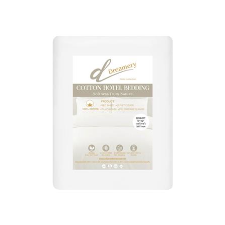 ผ้าปูที่นอน DREAMERY CT 300T SATEEN 100X118  นิ้ว สี WHITE (แพ็ก 2 ชิ้น)_2