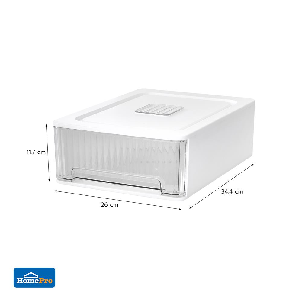 กล่องลิ้นชักจัดเก็บเสื้อชั้นใน PLIM IRENE SIZE M สีขาว