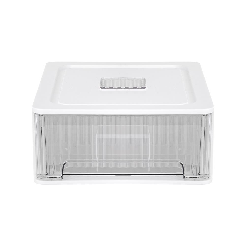 กล่องลิ้นชักจัดเก็บถุงเท้า PLIM IRENE SIZE M 18 ช่อง สีขาว