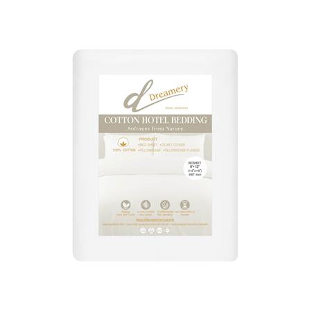 ผ้าปูที่นอน DREAMERY CT 400T SATEEN 112X118 นิ้ว สี WHITE (แพ็ก 2 ชิ้น)_2