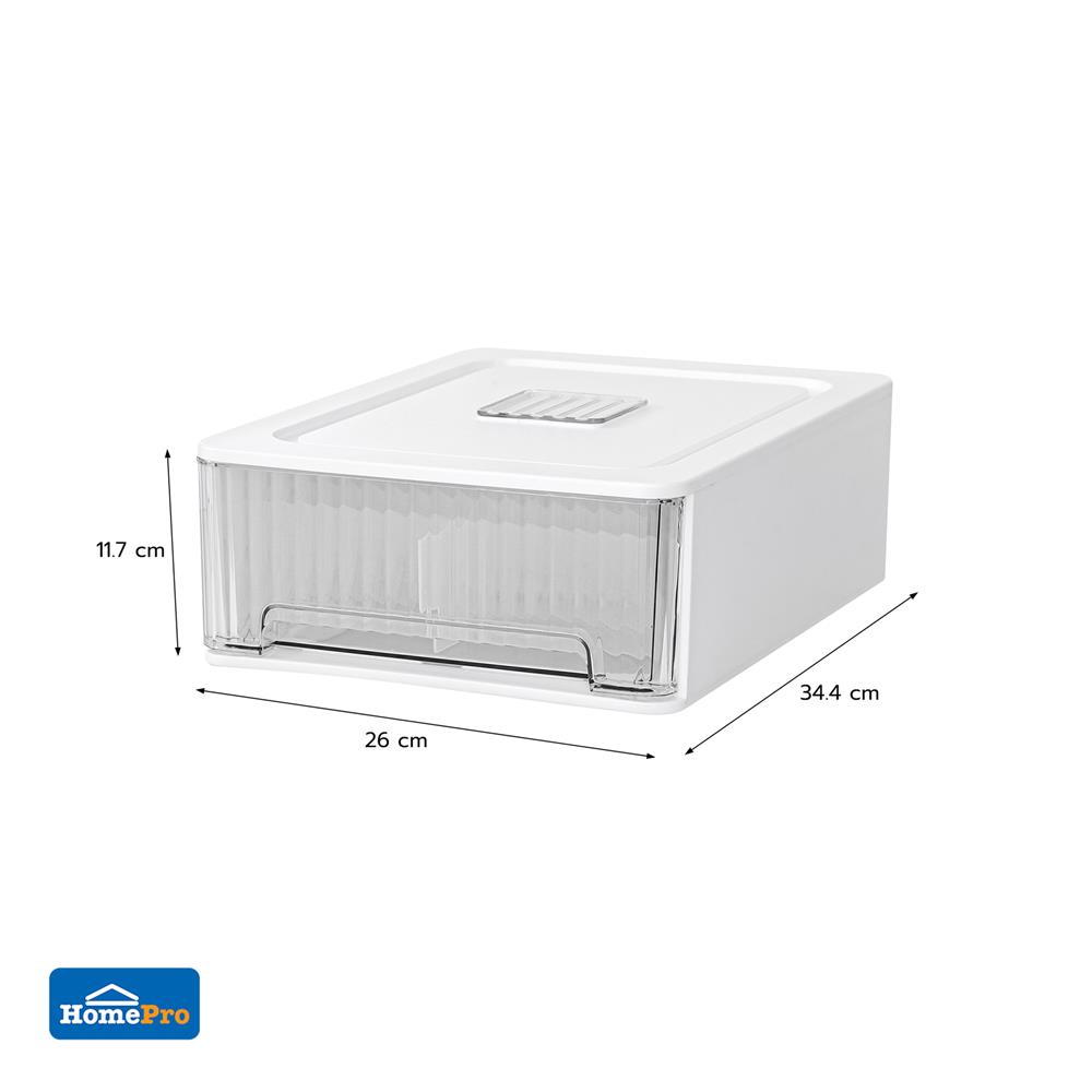 กล่องลิ้นชักจัดเก็บกางเกงชั้นใน PLIM IRENE SIZE M 12 ช่อง สีขาว