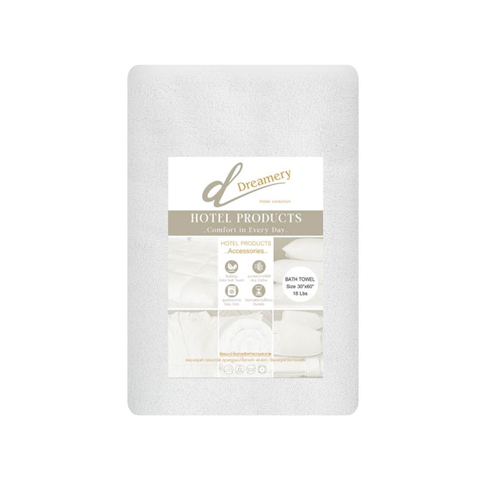 ผ้าขนหนู DREAMERY CT ขนคู่ 20LBS 30X60 นิ้ว สีขาว (แพ็ก 2 ชิ้น)