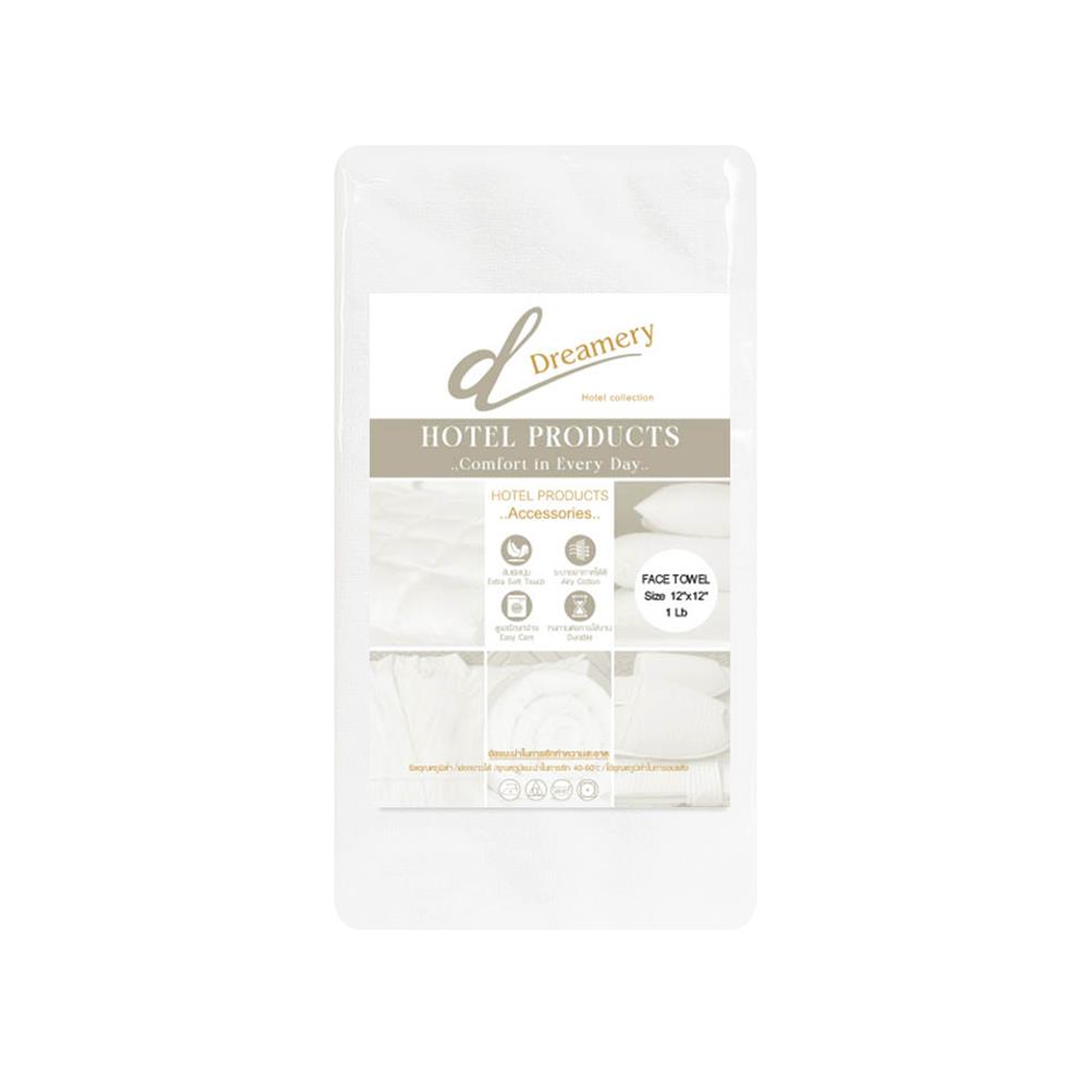 ผ้าขนหนู DREAMERY ขนคู่ WH 1LB 12X12 นิ้ว สีขาว (แพ็ก 5 ชิ้น)