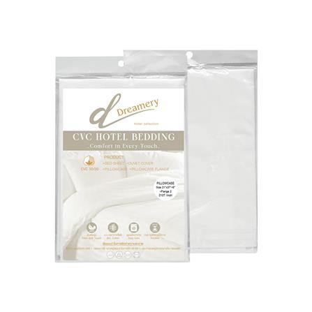 ปลอกหมอนหนุน DREAMERY CVC210T FLANGE 21X37 นิ้ว สีขาว (แพ็ก 2 ชิ้น)_2