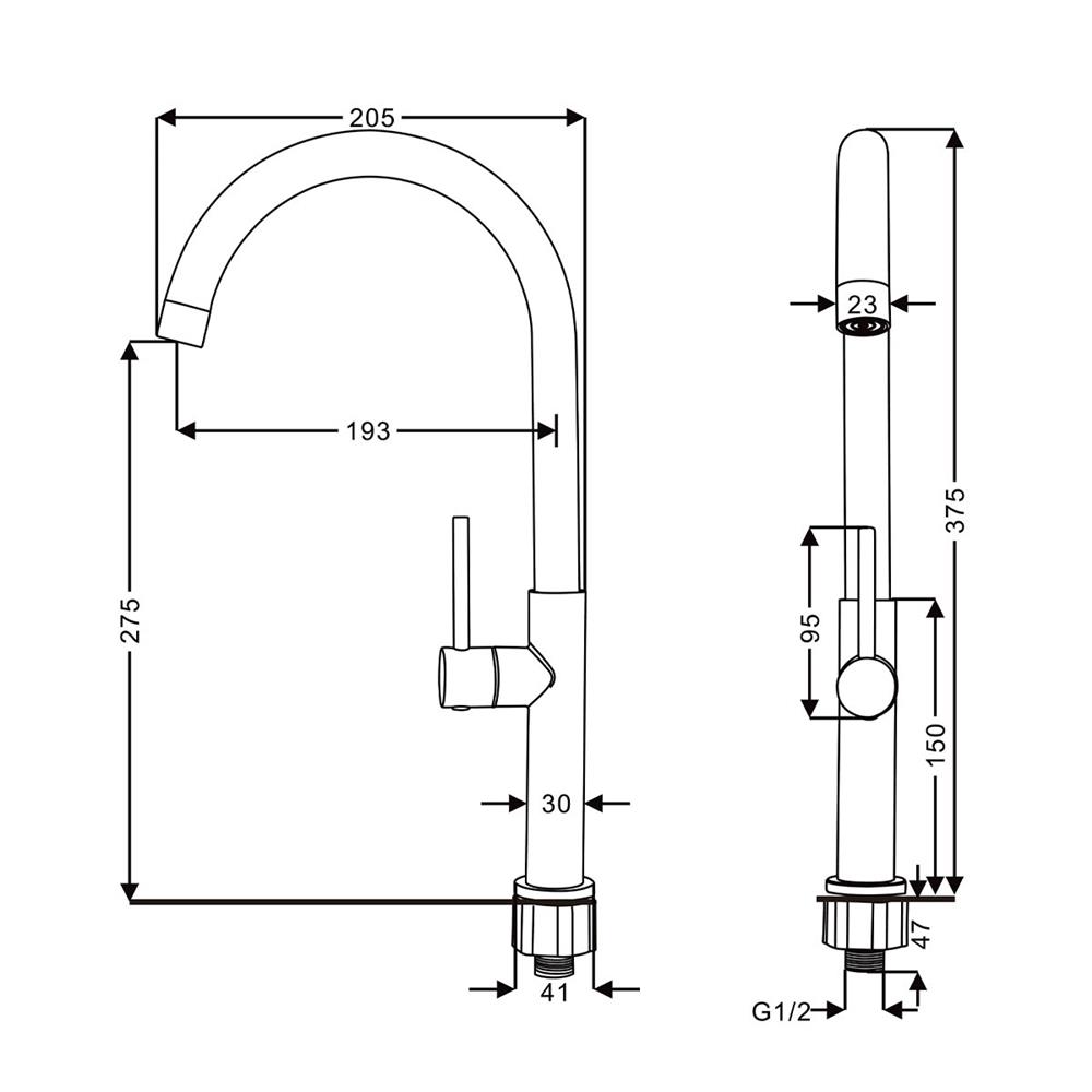 ก๊อกซิงค์เดี่ยวเคาน์เตอร์ RASLAND RA A11021-A45BKK