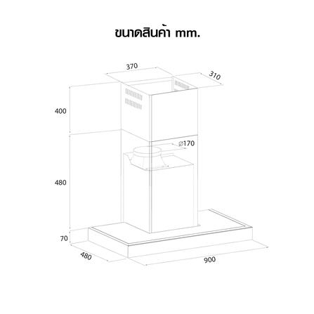 เครื่องดูดควันกระโจม LUCKY FLAME RG-971T(B) 90 ซม._5