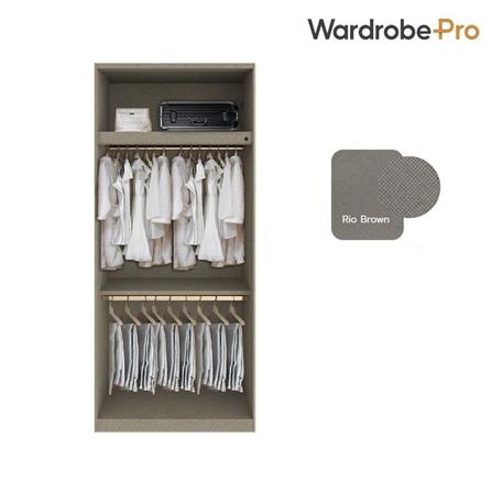 ตู้เสื้อผ้า 2 บานเปิด SB BUILT IN WARDROBE PLUS 59061314 100 ซม. สีดำ/RIO BROWN_1