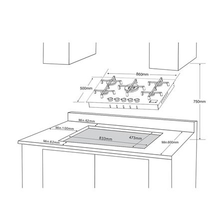 เตาฝังแก๊ส LUCKY FLAME LBS-945SM 86 ซม._5