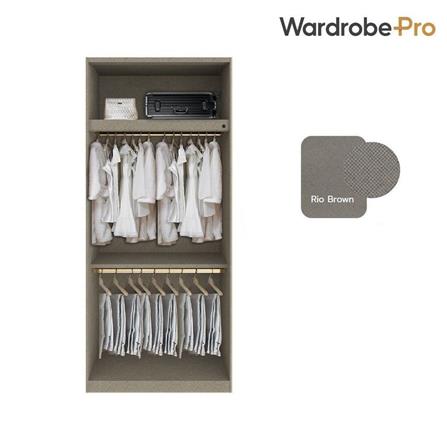 ตู้เสื้อผ้า 2 บานเปิด SB BUILT IN WARDROBE PLUS 59061322 100 ซม. สีโรสโกลด์/RIO BROWN_1