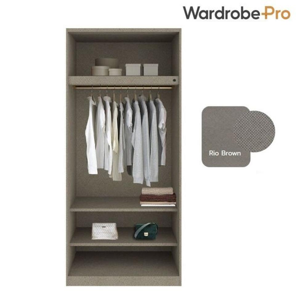 ตู้เสื้อผ้า 2 บานเปิด SB BUILT IN WARDROBE PLUS 59061315 100 ซม. สีดำ/RIO BROWN