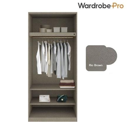 ตู้เสื้อผ้า 2 บานเปิด SB BUILT IN WARDROBE PLUS 59061315 100 ซม. สีดำ/RIO BROWN_1