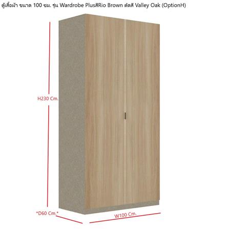 ตู้เสื้อผ้า 2 บานเปิด SB BUILT IN WARDROBE PLUS 59061774 100 ซม. สี RIO BROWN_3