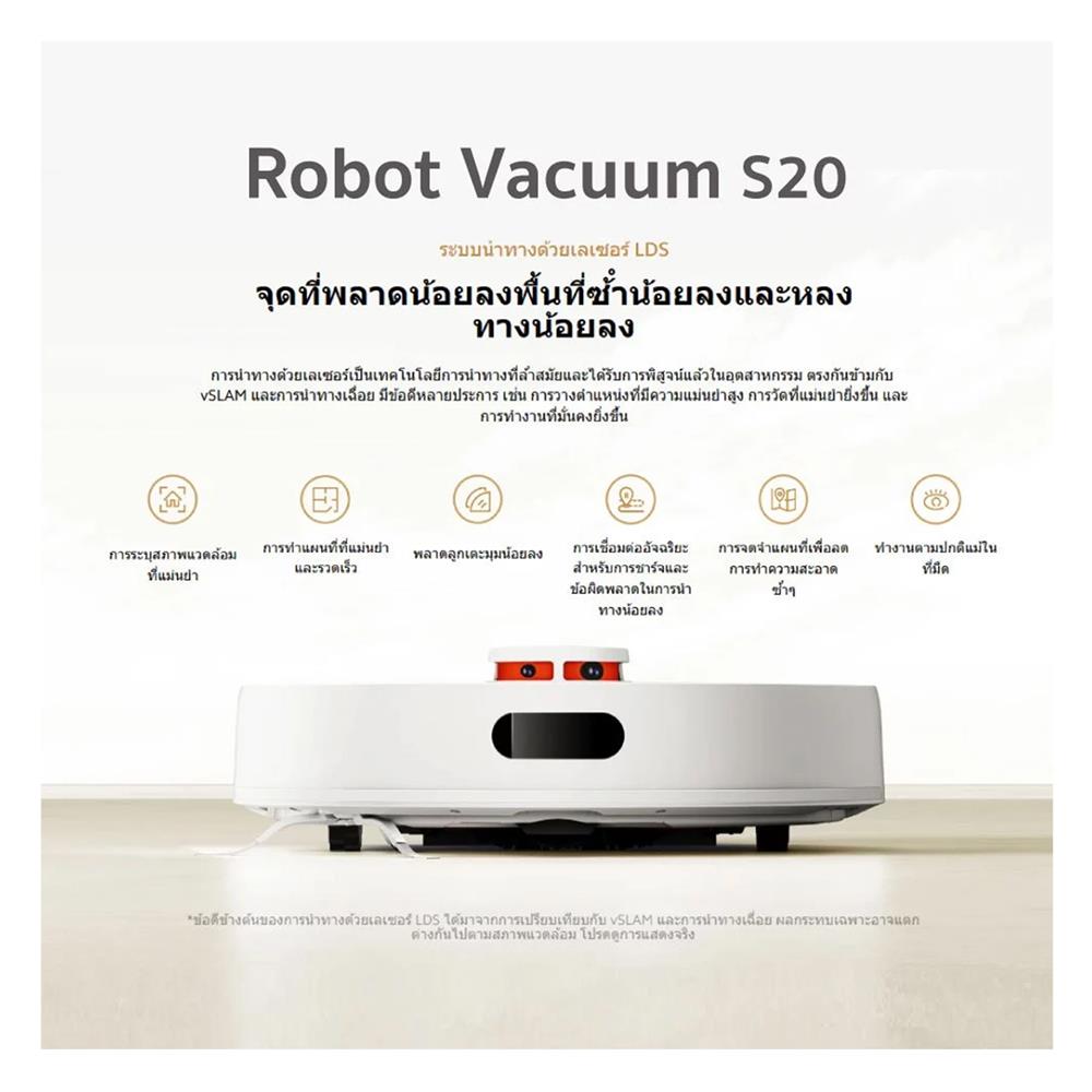 เครื่องดูดฝุ่นหุ่นยนต์ XIAOMI XM_S20W สีขาว