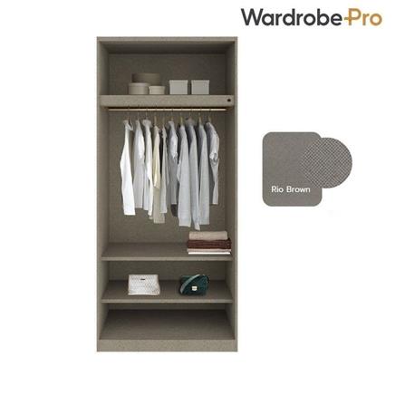 ตู้เสื้อผ้า 2 บานเปิด SB BUILT IN WARDROBE PLUS 59061327 100 ซม. สีดำ/RIO BROWN_1