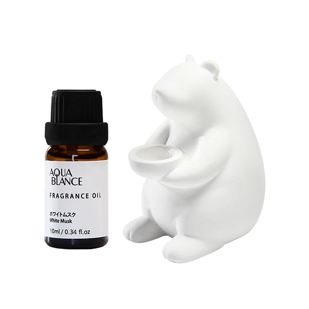 ชุดหินอโรม่าพร้อมน้ำมันหอมระเหย PORRIN BEAR 10 มล. WHITE MUSK