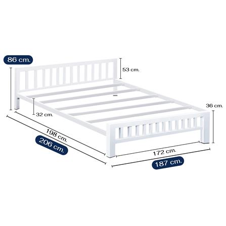เตียงเหล็ก 6 ฟุต THAIBULL SSTVIE032-180 สีขาว_5