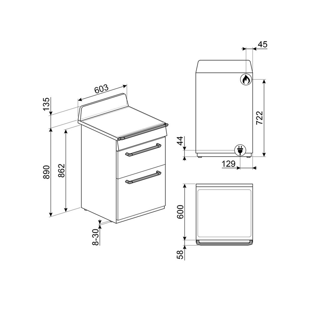เตาปรุงอาหารแก๊ส SMEG TR62P