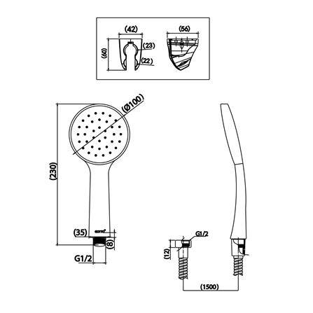 ชุดฝักบัวสายอ่อน 1 ระดับ COTTO ZHSE002(HM)_1