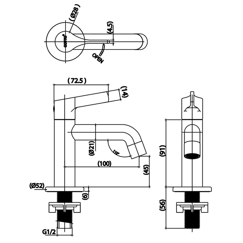 ก๊อกอ่างล้างหน้าเดี่ยว COTTO CTSE1005(HM)