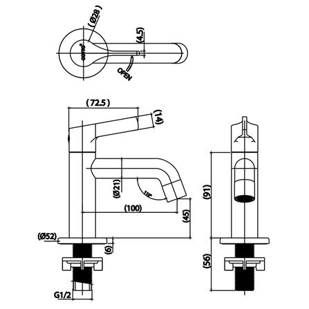 ก๊อกอ่างล้างหน้าเดี่ยว COTTO CTSE1005(HM)_1