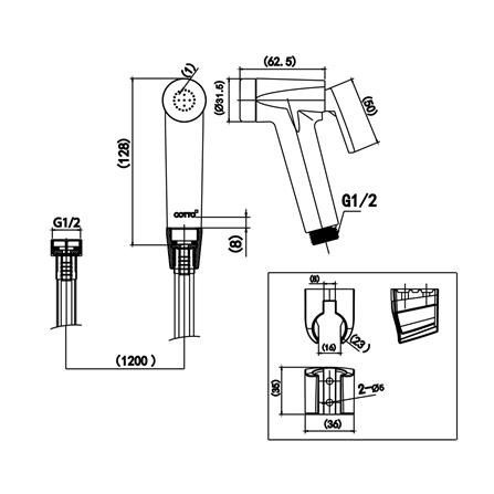 สายฉีดชำระครบชุด COTTO CTSE9001(WH)(HM)) สีขาว_2